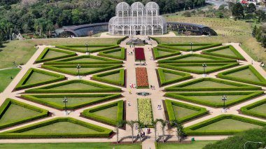 Curitiba Parana. Parana Brezilya 'daki Curitiba Botanik Bahçesi. Botanik manzarası. Turizm Seyahati. Doğa Parkı. Parana Brezilya 'daki Curitiba Botanik Bahçesi. Çiçek Manzarası.