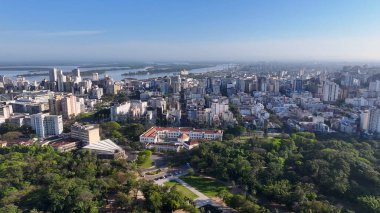 Porto Alegre Skyline At Porto Alegre In Rio Grande Do Sul Brazil. Downtown District. Highrise Buildings. Beautiful City Skyline. Porto Alegre Skyline At Porto Alegre In Rio Grande Do Sul Brazil. clipart