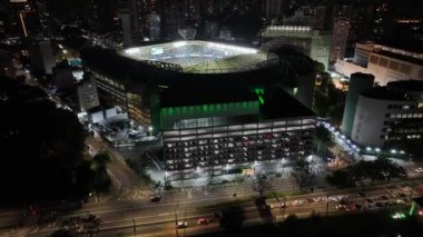 Brezilya 'daki Sao Paulo' daki Palmeiras Stadyumu. Futbol stadyumu. Gece Kenti. Şehir merkezinde. Brezilya 'daki Sao Paulo' daki Palmeiras Stadyumu. Spor Merkezi. Sao Paulo Brezilya.