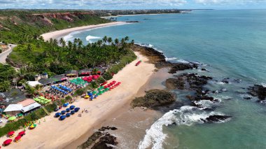Paraiba Brezilya 'nın kuzeydoğusundaki Joao Pessoa' da gökyüzü. Sahil Limanı. Idyllic Sahili Doğal Havuzları. Paradisiac Deniz Kenarı. Paraiba Brezilya 'nın kuzeydoğusunda Joao Pessoa' da gökyüzü.