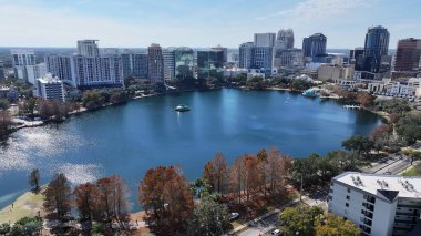 Orlando Skyline Orlando, Florida Birleşik Devletleri. Şehir merkezindeki şehir manzarası. Kurumsal Binalar Arkaplanı. Orlando Florida Birleşik Devletleri 'nde. High Rise Binaları. İş Bölgesi.