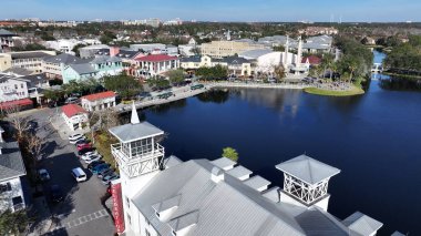 Florida Birleşik Devletleri 'nde Skyline' ı kutluyoruz. Lakeside Parkı. Front Caddesi Manzarası. Florida Birleşik Devletleri 'nde kutlama. Şehir merkezinde. Eğlence Mekânı. Florida Kutlaması.