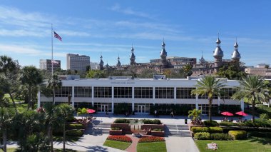 Tampa Üniversitesi, Tampa, Florida Birleşik Devletleri. Yüksek Binalar Peyzajı. Şehir merkezinde. Florida 'daki Tampa Üniversitesi. Sahil şehri. Tampa Körfezi Açık Hava.