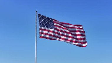 Amerika Birleşik Devletleri, Florida 'daki Saint Petersburg' da Amerikan Bayrağı. Usa Flag Sahnesi. Bayrak Dalgası Sahnesi. Vatansever Usa Peyzajı. Amerika Birleşik Devletleri Florida 'da Saint Petersburg' da Amerikan Bayrağı.