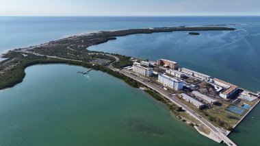 Florida 'daki Clearwater' da balayı parkı. Doğa Park Peyzajı. Paradisiac Manzarası. Waterfront Sahil Parkı. Florida 'da, Clearwater' daki Balayı Parkı.