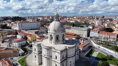 Lizbon 'daki Ulusal Pantheon Portekiz Bölgesi' nde. Müze manzarası. Güzel şehir manzarası. Portekiz, Lizbon 'da Ulusal Panteon. Tarihi Şehir Manzarası. Turizm Tarihi Yer.