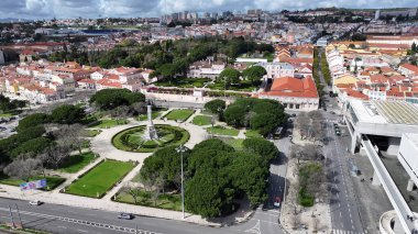 Lizbon 'daki Belem Sarayı, Portekiz Bölgesi. Hükümet Binası. Afonso De Albuquerque Bahçesi. Portekiz, Lizbon 'daki Belem Sarayı. Başkanlık Ofisi. Landmark Meydanı. Portekiz Skyline.