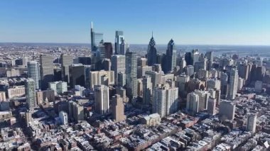 Philadelphia 'da Philadelphia' da, Amerika Birleşik Devletleri 'nde. Şehir merkezindeki şehir manzarası. Tarih Merkezi Peyzajı. Philadelphia şehir merkezinde, Pensilvanya 'da. Metropolitan Bölgesi.