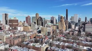 Brooklyn Skyline New York 'ta Brooklyn' de. Şehir merkezi sahnesi. Highrise Binaları. New York 'ta Brooklyn Skyline. Çarpıcı Şehir Manzarası.