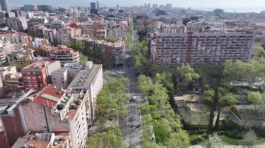 Barcelona Skyline Katalonya İspanya 'da. Eski Şehir Manzarası. Şehir merkezinde. Kültür Mirası Skyline. Barselona İspanya 'da Barselona Skyline. Güzel şehir manzarası. İspanya Skyline.