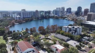 Orlando Skyline Orlando, Florida Birleşik Devletleri. Şehir merkezindeki şehir manzarası. Kurumsal Binalar Arkaplanı. Orlando Florida Birleşik Devletleri 'nde. High Rise Binaları. İş Bölgesi.