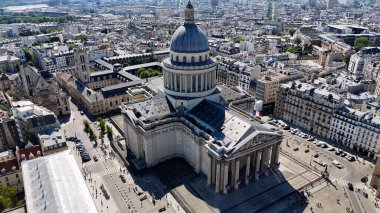 Fransa 'daki Paris Ile De France Pantheon' da. Muhteşem tapınak. Pantheon Paris Manzarası. Fransa 'nın Ile de France şehrinde, Paris' te. Zorlayıcı İnşaat. Kültür Mirası.