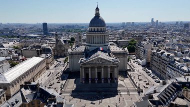 Fransa 'daki Paris Ile De France Pantheon' da. Muhteşem tapınak. Pantheon Paris Manzarası. Fransa 'nın Ile de France şehrinde, Paris' te. Zorlayıcı İnşaat. Kültür Mirası.