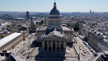 Fransa 'daki Paris Ile De France Pantheon' da. Güzel tapınak. Paris Skyline Sahnesi. Fransa 'nın Ile de France şehrinde, Paris' te. Zorlayıcı İnşaat. Turizm Tarihi Yer.