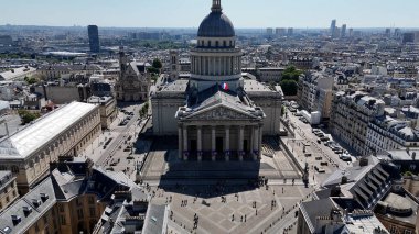 Fransa 'daki Paris Ile De France Pantheon' da. Muhteşem tapınak. Pantheon Paris Manzarası. Fransa 'nın Ile de France şehrinde, Paris' te. Zorlayıcı İnşaat. Kültür Mirası.