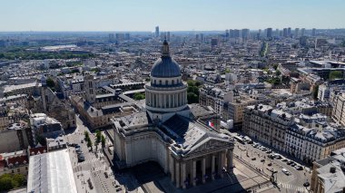 Fransa 'daki Paris Ile De France Pantheon' da. Güzel tapınak. Paris Skyline Sahnesi. Fransa 'nın Ile de France şehrinde, Paris' te. Zorlayıcı İnşaat. Turizm Tarihi Yer.