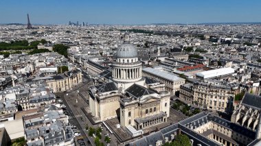 Fransa 'daki Paris Ile De France Pantheon' da. Muhteşem tapınak. Pantheon Paris Manzarası. Fransa 'nın Ile de France şehrinde, Paris' te. Zorlayıcı İnşaat. Kültür Mirası.