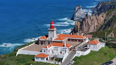 Cabo Da Roca Skyline At Sintra In District Of Lisbon Portugal. Beach Skyline. Nature Landscape. Summer Travel. Cabo Da Roca Skyline At Sintra In District Of Lisbon Portugal. Lighthouse Scenery.