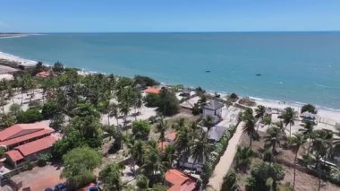Brezilya 'nın Piaui şehrinde, Kajueiro Da Praia' daki Barra Grande Köyü. Sahil Skyline. Doğa manzarası. Yaz Gezisi. Brezilya 'nın Piaui şehrinde, Kajueiro Da Praia' daki Barra Grande Köyü. Tropikal Manzara.