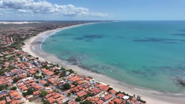 Piaui Brezilya 'daki Luis Correia' da Coqueiro Plajı. Sahil Skyline. Doğa manzarası. Yaz Gezisi. Piaui Brezilya 'daki Luis Correia' da Coqueiro Plajı. Tropikal Manzara.