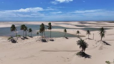 Maranhao Brezilya 'daki Tutoia' da küçük çarşaflar. Tatlı Su Gölleri Peyzajı. Kum tepeleri dağları. Tutoia 'da küçük çarşaflar. Turizm Seyahati. Doğa Sahnesi. Sahil Arkaplanı. Brezilya Kuzeydoğu.