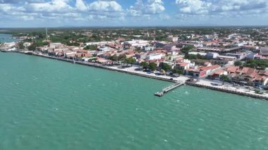 Ceara Brezilya 'daki Camocim Plajı' nda. Plaj manzarası. Doğa Deniz Burnu. Tatil Varış Yeri. Ceara Brezilya 'daki Camocim Plajı' nda. Yaz Seyahati.