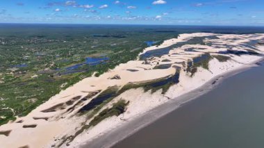 Maranhao Brezilya 'daki Tutoia' da sahil manzarası. En Büyük Nehir Deltası. Kıyı Kenti manzarası. Maranhao 'daki sahil manzarası. Riverside Sahnesi. Doğa Arkaplanı. Seyahat güzergahı. Brezilya Kuzeydoğu.