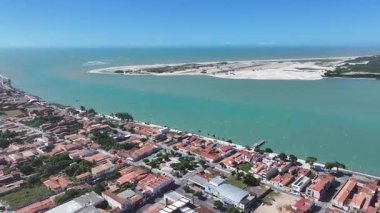 Ceara Brezilya 'daki Camocim Plajı' nda. Plaj manzarası. Doğa Deniz Burnu. Tatil Varış Yeri. Ceara Brezilya 'daki Camocim Plajı' nda. Yaz Seyahati.