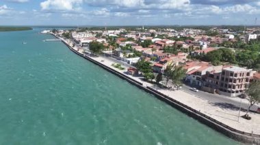 Ceara Brezilya 'daki Camocim Plajı' nda. Plaj manzarası. Doğa Deniz Burnu. Tatil Varış Yeri. Ceara Brezilya 'daki Camocim Plajı' nda. Yaz Seyahati.