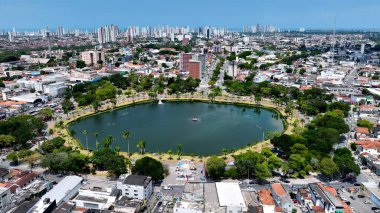 Joao Pessoa 'daki Solon De Lucena Gölü Paraiba Brezilya. Ünlü Botanik Bahçesi şehri geziyor. Altyapı Skyline Panoramic City View Awesome. Altyapı Şehir Manzarası.