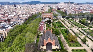 İspanya 'daki Ciutadella Parkı. Ünlü Botanik Bahçesi şehri geziyor. Şehir merkezindeki iş dünyası. İş geçmişleri ünlüdür. Barselona İspanya.