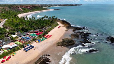 Brezilya 'nın kuzeydoğusunda Joao Pessoa Paraiba Brezilya' da gökyüzü. Bereketli bir tropikal sahil manzarasının nefes kesici görüntüsü. Cennet Adası Manzarası Minnettar Güzel. Yaz Zamanı Minnettar Kıyı.