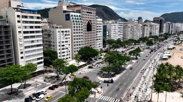 Urca Rio de Janeiro Brezilya 'daki sahil binaları. Geniş Şehir Yayılmasına Bakan Tarihi Gökdelen. Metropolitan Manzara Gökdelenleri. Güzel. Metropolitan Şehir. Urca Rio de Janeiro.