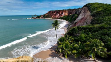Brezilya 'nın kuzeydoğusunda Conde Paraiba Brezilya' da Skyline. Yaz tatilinde harika bir sahil manzarası olan kuş bakışı. Cennet Adası Manzarası Minnettar Güzel. Yaz Zamanı Minnettar Kıyı.