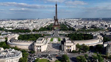 Paris 'teki Paris Skyline Fransa Adası' nda. Fransa 'nın başkentindeki ünlü turizm simgelerinin hava manzarası. Altyapı Skyline Panoramic City View Awesome. Altyapı Şehir Manzarası.