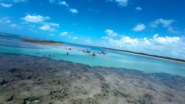 Sao Miguel Dos Milagres Alagoas Brezilya 'daki Toque Doğal Havuzları. Büyüleyici Tropikal Sahne Sahnesi Yukarıdan Görünüyor. Terk edilmiş Skyline Sezon Arzusu. Sezon Rıhtım Kıyısı.