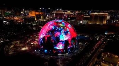 Las Vegas 'taki Gece Küresi Nevada Birleşik Devletleri. 