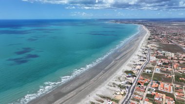 Atalaia Sahili, Luis Correia, Piaui Brezilya. Sahil Skyline. Doğa manzarası. Yaz Gezisi. Atalaia Sahili, Luis Correia, Piaui Brezilya. Tropikal Manzara.
