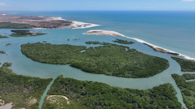 Barra Grande, Brezilya 'da, Cajueiro Da Praia' da. Plaj manzarası. Doğa Deniz Burnu. Tatil Tatilleri. Barra Grande, Brezilya 'da, Cajueiro Da Praia' da. Yaz Seyahati.