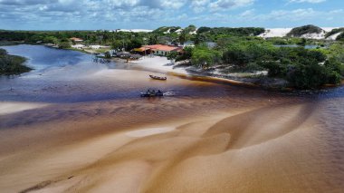 Maranhao Brezilya 'daki Santo Amaro' daki Betania Köyü. Doğa manzarası. Güzel yağmur ormanları. Maranhao 'daki Betania Köyü. Oasis Manzarası. Renkli Nehir. Yerli Köyü. Brezilya Kuzeydoğu.