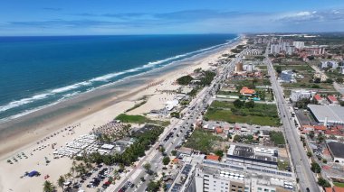Fortaleza Ceara. Ceara Brezilya 'daki Fortaleza' da Futuro Plajı. Sahil şehri. Şehir merkezindeki şehir manzarası. Plaj manzarası. Ceara Brezilya 'daki Fortaleza' da Futuro Plajı. Güzel Skyline.