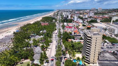 Ceara Brezilya 'daki Fortaleza' da Gelecek Plajı. Şehir merkezindeki şehir manzarası. Şehir Plajı. Coastal Highrise Binaları. Ceara Brezilya 'daki Fortaleza' da Gelecek Plajı. Shore Caddesi. Brezilya Kuzeydoğu.