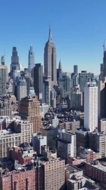 New York Skyline New York 'ta Manhattan' da. Highrise Binaları Sahnesi. Güzel şehir manzarası. New York Skyline, New York Birleşik Devletleri. Empire State Binası Manzarası.