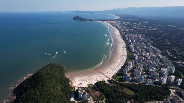 Flying Riviera Sao Lourenco Beach Itaguare River Sao Paulo Brazil — Stock Video