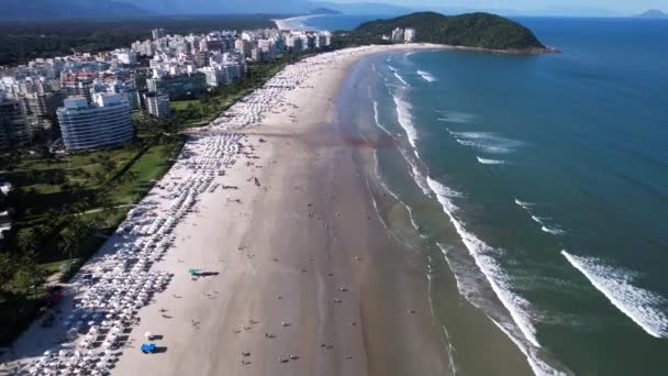 Летом Над Пляжем Сан Лауренко Сан Паулу Бразилия — стоковое видео