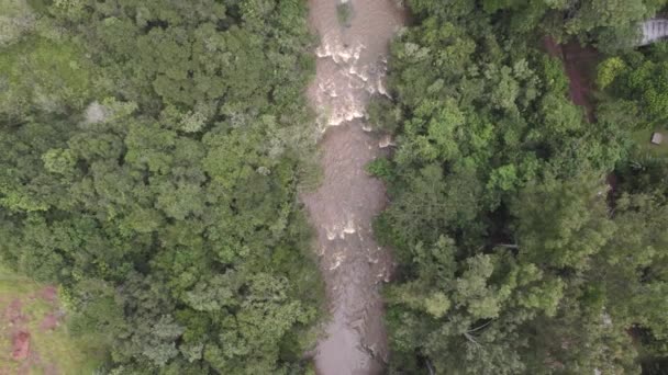 Brezilya Nın Paulo Eyaletinin Kesimindeki Brotas Şehrinin Üzerinde Uçuyor Nehirleri — Stok video