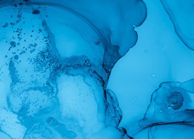 Mürekkep Renkleri Karışık Su. Art Wave Arkaplanı. Mavi Mermer Parmak izi. Karıştırma Mürekkebi. Suluboya Grunge Splash. Kar Derin Tasarım. İndigo Sıvı Düzeni. Yağ Soyut Doku. Alkol Mürekkebi Renkleri Karışımı.