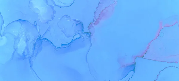 パステル流体液体 ピンクの水彩波背景 ファッションインク汚れ大理石 ピンクパステル流体スプラッシュ 水彩壁紙 現代のインクの汚れ大理石 青いパステルの流れ液体 — ストック写真