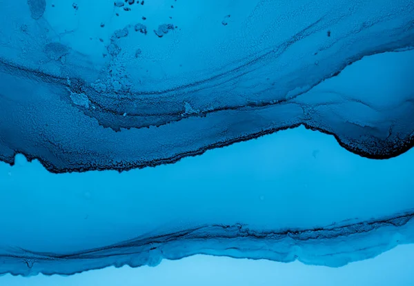 Mieszanina Kolorów Tuszu Kontekst Przepływu Oleju Niebieski Wzór Marmuru Farba — Zdjęcie stockowe