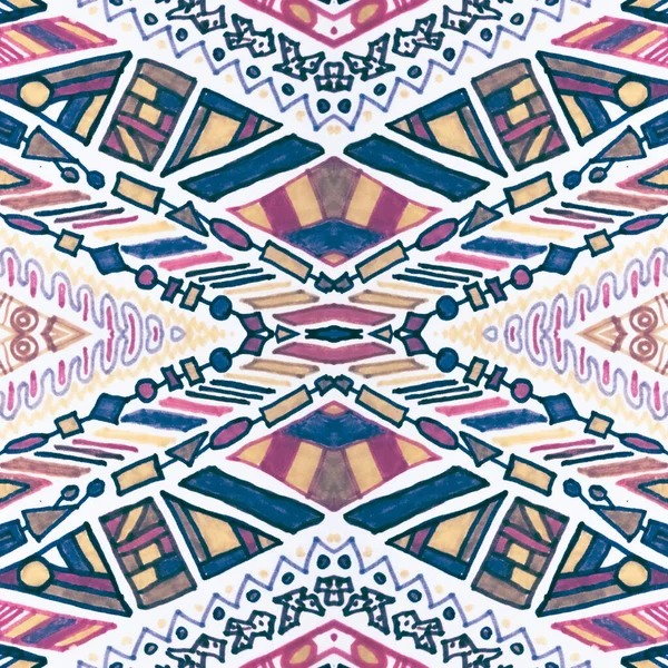 Maya seamless pattern. Mexican motif design. Geometric ethnic illustration. Hand drawn american navajo texture. Vintage african ornament. Grunge native print. Maya seamless background.
